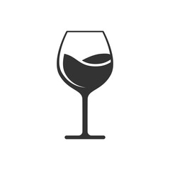 Wine glass icon in flat style. Flask vector illustration on isolated background. Champagne wineglass sign business concept.