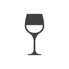 Wine glass icon in flat style. Flask vector illustration on isolated background. Champagne wineglass sign business concept.