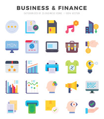 Set of Business & Finance Icons Flat icons collection.