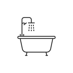 Bath icon in flat style. Bathroom vector illustration on isolated background. Bathtub sign business concept.