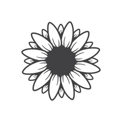 Sunflower icon in flat style. Flora vector illustration on isolated background. Sunflower sign business concept.