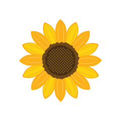 Sunflower icon in flat style. Flora vector illustration on isolated background. Sunflower sign business concept.
