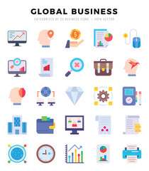 Global Business icon pack for your website. mobile. presentation. and logo design.