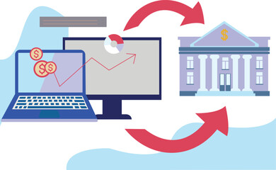 The amount is transferred to the online bank.