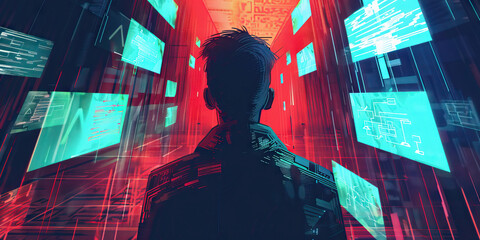 Social Engineering on social media a Abstract representation of lying.