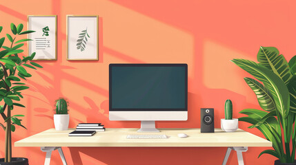 Vibrant Home Office Setup