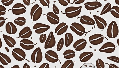 Fototapeta premium coffee bean pattern background, illustration