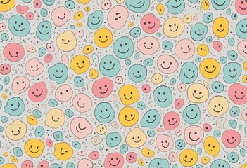 Colorful Pastel Smiles Pattern