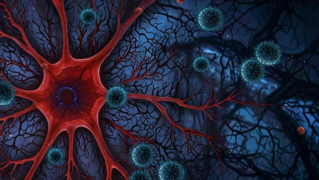 The infection has broken out of the cell and is spreading throughout the body