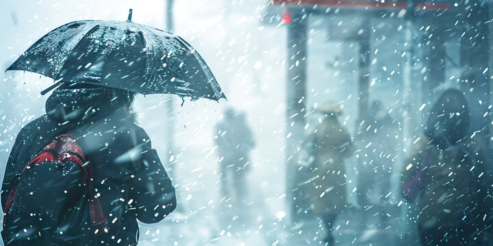 Hailstorm Safety: An image showing people taking shelter during a hailstorm, emphasizing the importance of staying indoors and away from windows to avoid injury