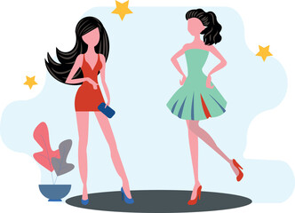 The girls are standing.