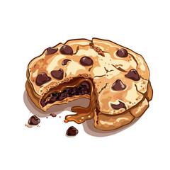 cookies with chocolate chips. Cookie day isolated vector illustration, logo, icon