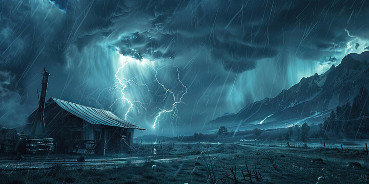 Hailstorm Warning: An image of a weather warning or alert for a hailstorm, emphasizing the importance of taking shelter and staying safe during severe weather events