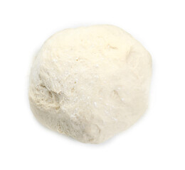 Fresh raw homemade dough isolated on white, top view
