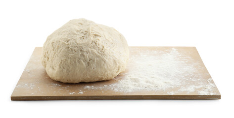 Fresh raw homemade dough isolated on white