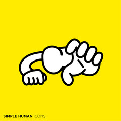 シンプルな人間のアイコンシリーズ,地を這う人