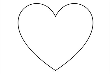 Heart continuous one line art drawing color shape Love sign outline Vector illustration
