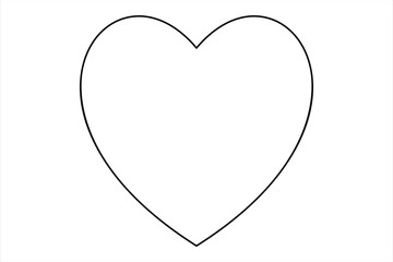 Heart continuous one line art drawing color shape Love sign outline Vector illustration
