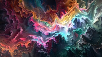 A captivating 3D abstract visualization with a multicolor palette.