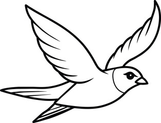 Sparrow silhouette vector illustration.