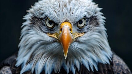 Obraz premium Intense Gaze of Majestic Eagle in Studio Lighting