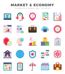 Market & Economy Icon Bundle 25 Icons for Websites and Apps
