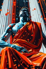 Abstract Epic Ancient Mythology Stoic Figure Portraying the Stoicism Existence with Stoical Expressionism And Timeless Classicism