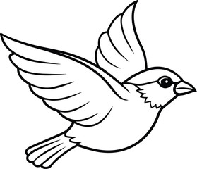 Sparrow silhouette vector illustration.