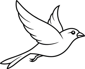 Sparrow silhouette vector illustration.