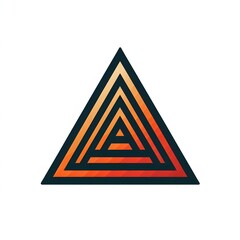 AI Generate of Logo Concept Design Vector Icon of Geometric Shape Triangle Pyramid in Random Color and Pattern, Triangle, Segitiga, Pyramid, Triangle 3D, with White Background