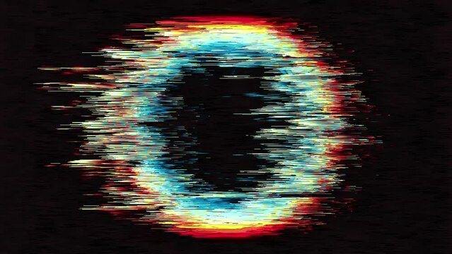Abstract background with pixel noise artifacts. Glitched old-school screen with digital datamoshing VHS effect, an old analog video recording on tape cassette. Abstract data moshing distorted frame