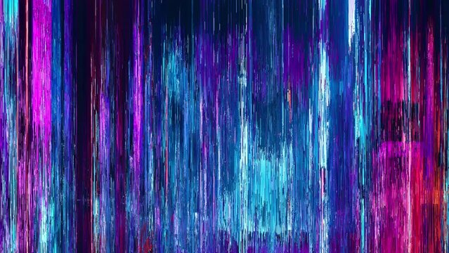 Abstract background with pixel noise artifacts. Glitched old-school screen with digital datamoshing VHS effect, an old analog video recording on tape cassette. Abstract data moshing distorted frame