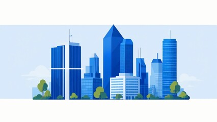 Obraz premium city skyline vector illustration