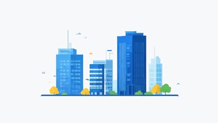 Obraz premium city skyline vector illustration