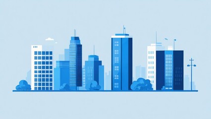 Obraz premium city skyline vector illustration