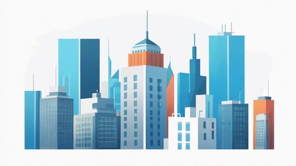 Obraz premium city skyline vector illustration