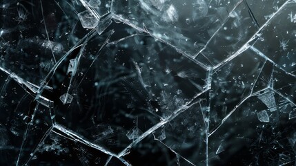 Smashed glass dark background with design space
