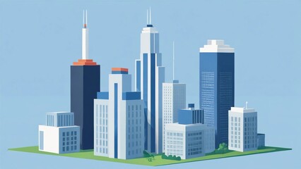 Obraz premium city skyline vector illustration