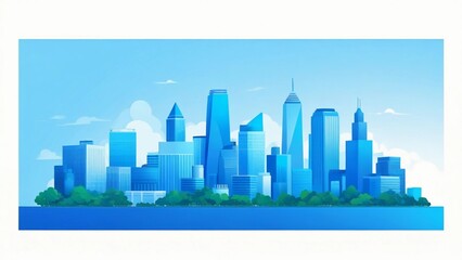 Naklejka premium city skyline vector illustration