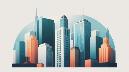 Obraz premium city skyline vector illustration