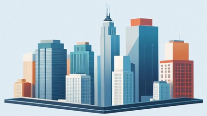 Obraz premium city skyline vector illustration