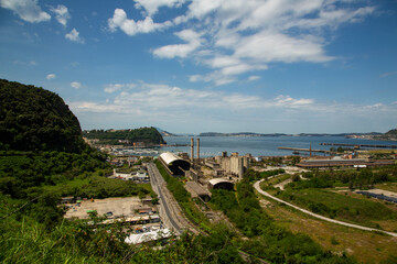 Gulf of Pozzuoli landscape with abandoned factory