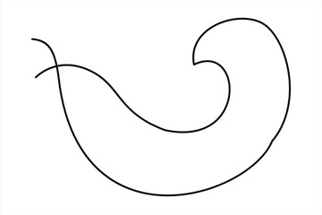 Obraz premium Continuous one line drawing of ocean sea wave outline vector art illustration 