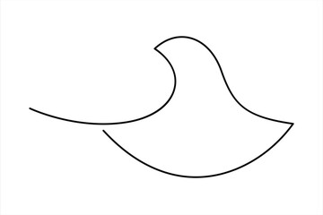 Continuous one line drawing of ocean sea wave outline vector art illustration
