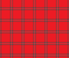 Plaid pattern, red, black, white. Seamless, eye-catching pattern for design textiles, skirts, pants or decorative fabric. Vector illustration.