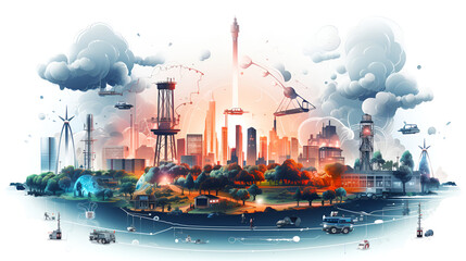 Obraz premium city skyline in the city