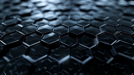 Naklejka premium A detailed hexagon pattern with a transparent effect, layered over a dark background, evoking a sense of depth and complexity.