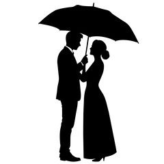 romantic vector silhouette illustration