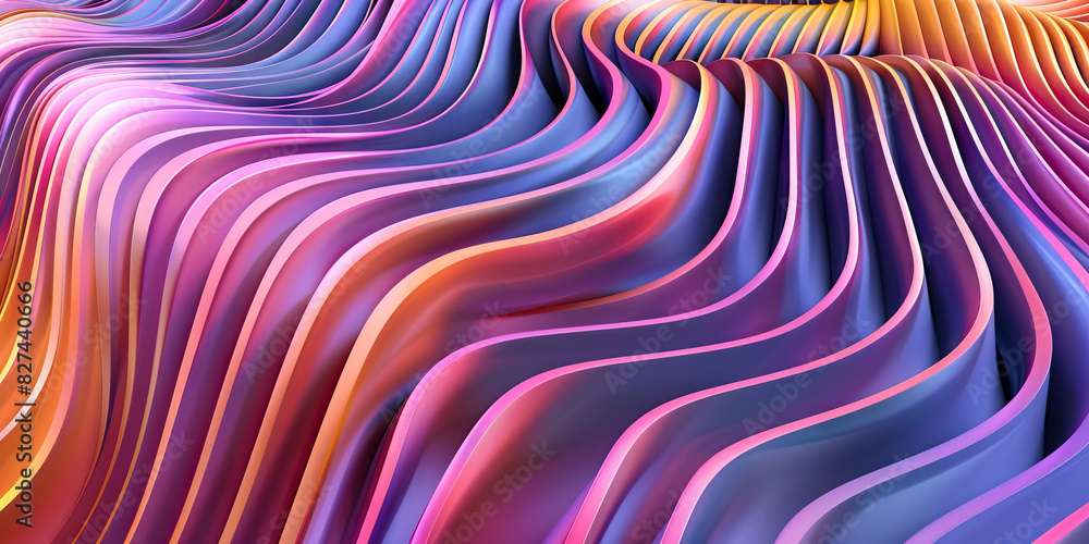 Aufkleber wave of joy: curving lines in varying thicknesses, creating a wave-like pattern that conveys a sense