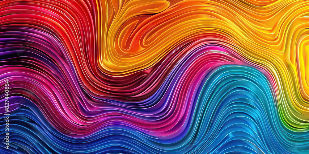 Aufkleber wave of joy: curving lines in varying thicknesses, creating a wave-like pattern that conveys a sense